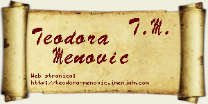 Teodora Menović vizit kartica